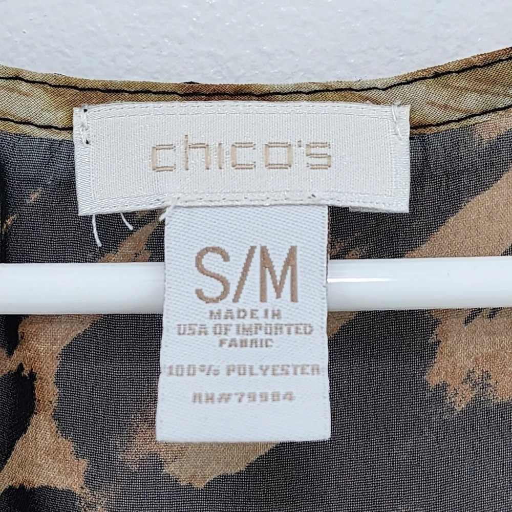 Chico's Women's Lightweight Animal Print Sheer Caftan Cover Up - S/M - Picture 3 of 6